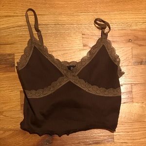 Cute brown cropped tank top
